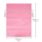 Linkidea 4 Pack Reusable Drawstring Gift Bags, Fabric Party Favor Bags for Birthday, Christmas & Holiday, Toy Storage Pouch for Building Blocks, Bricks & Goodie Bags (Pink)
