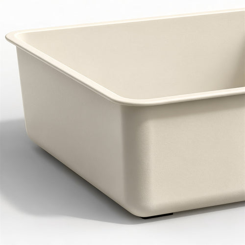 Large Stainless Steel Cat Litter Box, 23.6 x 15.7 Inch Matte Off-White Finish Kitty Pan, Durable Metal Toilet Tray with Open Design, Easy-Clean Solution for Indoor Pets
