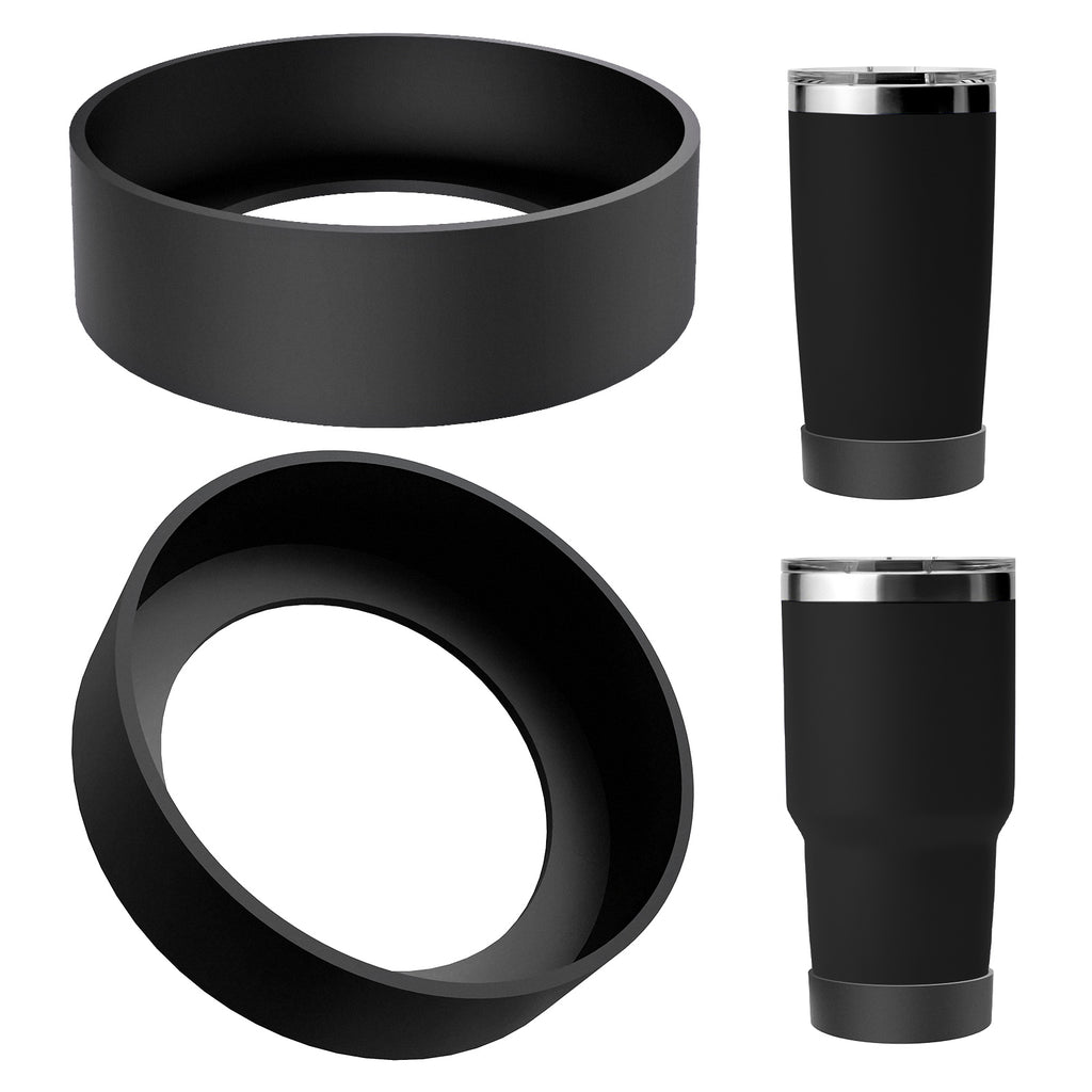 Linkidea 2 Pack Water Bottle Boot Compatible with YETI Tumbler 20oz/30oz, Travel Mug 20oz/30oz, Silicone Anti-Slip Waterbottle Bottom Sleeve Cover Protector (Black)