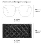 Extra Large Sunglasses Pouch Case, 2 Pack Vegan Leather Oversized Glasses Organizer Soft Bag Compatible with Rayban RBS0101S/RB8097/RB8089 Persol PO3352S/PO3328S/PO3311S