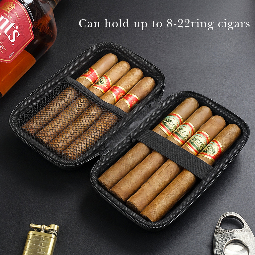Linkidea Men's Cigar Travel Case, Waterproof, Pressure-Proof Cigar Box, Portable Cigar Accessories Organizer, Outdoor Humidor for Travel (Black)