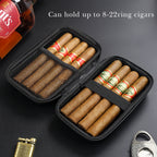 Linkidea Men's Cigar Travel Case, Waterproof, Pressure-Proof Cigar Box, Portable Cigar Accessories Organizer, Outdoor Humidor for Travel (Black)