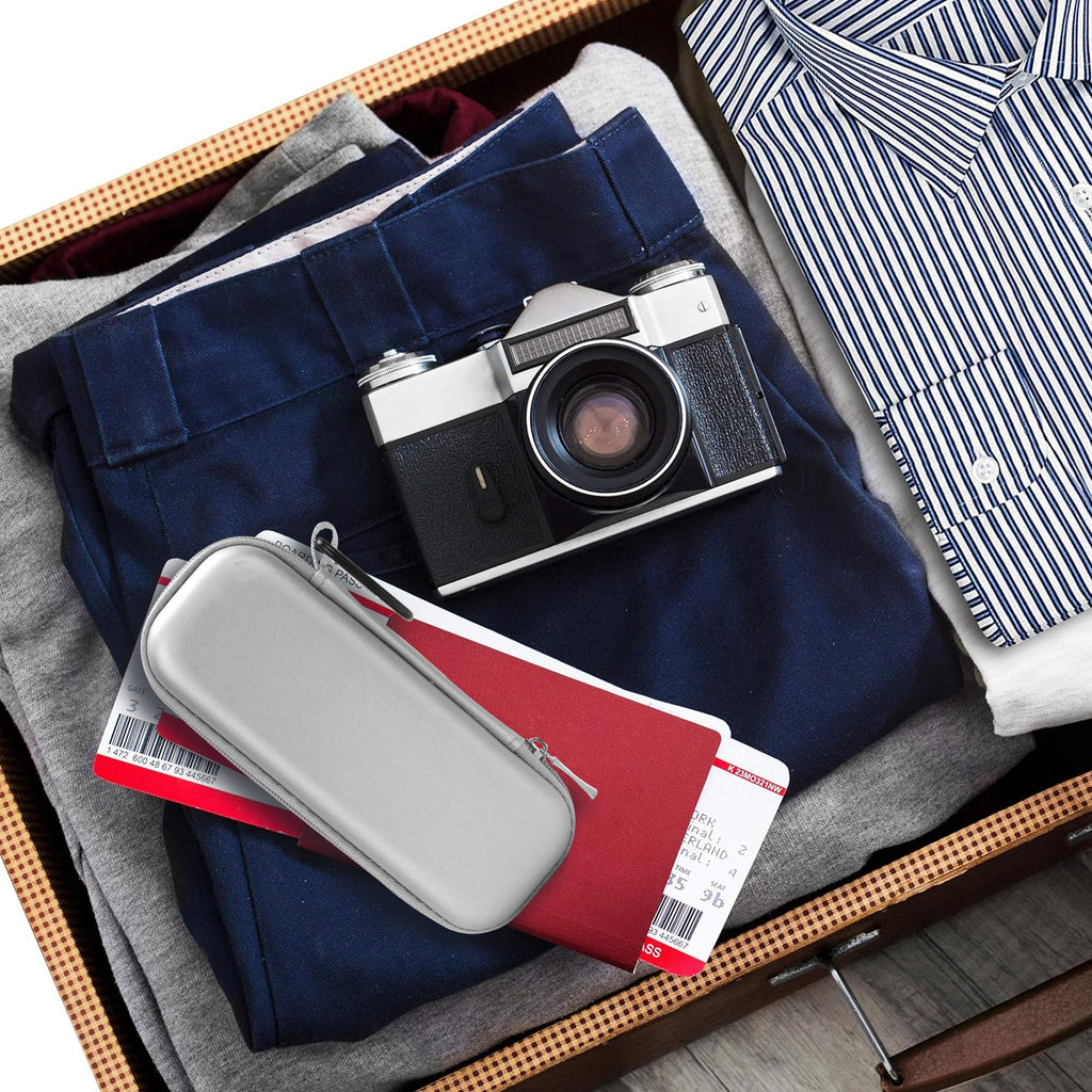Linkidea Razor Travel Case, Portable Shaving Storage Case, Compatible with Gillette Fusion5 Power, Harry's 5-Blade, Protective Razor Carrying Case (Silver)