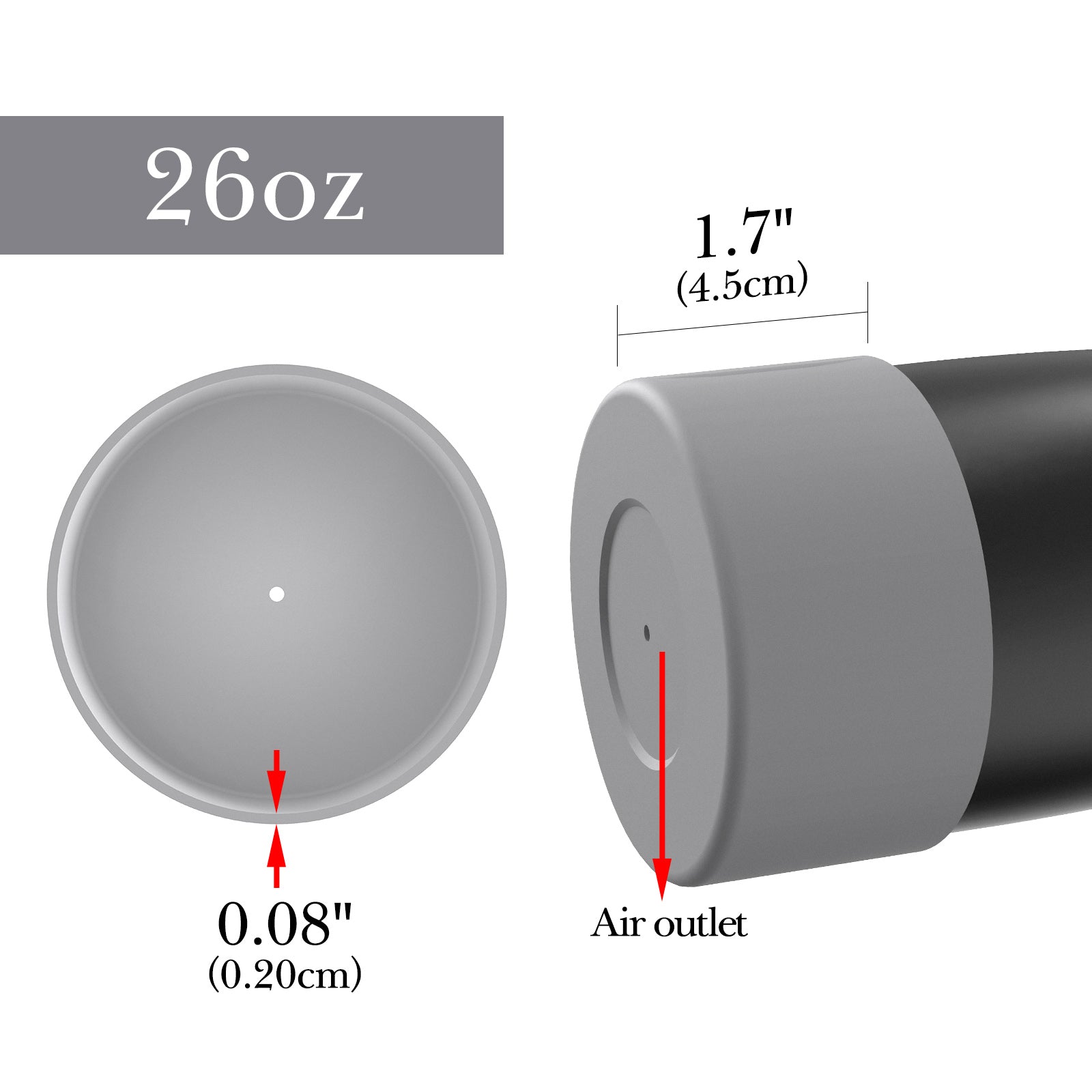 Linkidea Water Bottle Boot Compatible with YETI Rambler Bottle 26oz, Yonder 34oz, Silicone Anti-Slip Water Bottle Bottom Sleeve Cover Protector (Grey / 2 Pack)