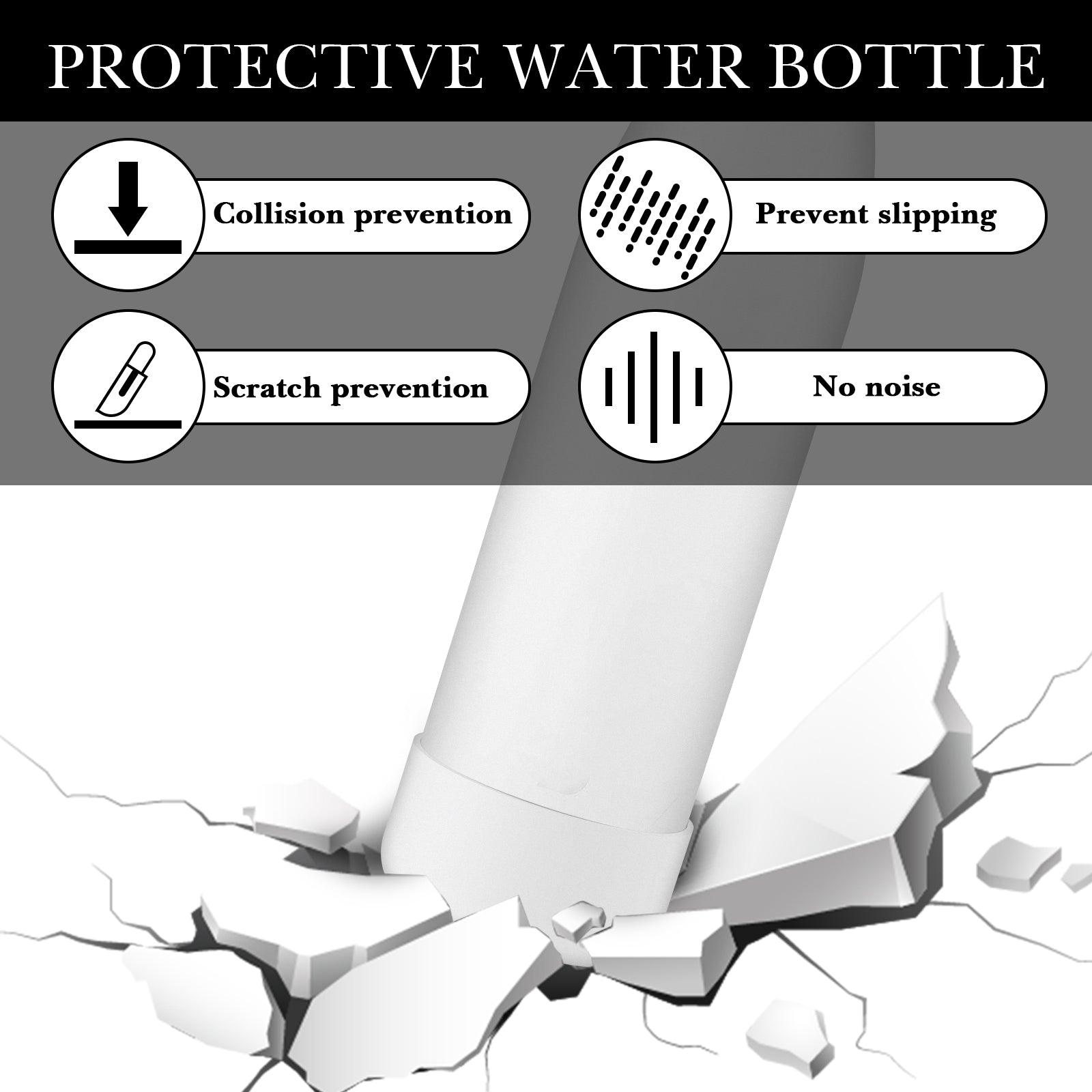 Linkidea 2 Pack Water Bottle Boot Compatible with 25oz S'well ORIGINAL, BJPKPK, Konokyo 25oz Cola Shaped Bottles, Silicone Bottle Boot Bottom Sleeve Cover Protector, Bottle Bumper (White)