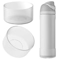 Linkidea 2 Pack Water Bottle Boot Compatible with Owala FreeSip Bottle 24oz, Silicone Anti-Slip Bottle Bottom Bumper Protector (Clear White)