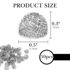Linkidea 50 Pcs Iron Wire Mesh Pipe Screens, 15mm (0.6 Inch) Dome-Shaped Bowl Filters for Smoking & Herbal Pipes (Silver)