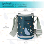 Linkidea Hard Base Water Bottle Carrier with Strap Compatible with CamelBak 12oz/14oz, Contigo 14oz, Waterbottle Sling Bag Holder with Shoulder Strap, Ocean Blue
