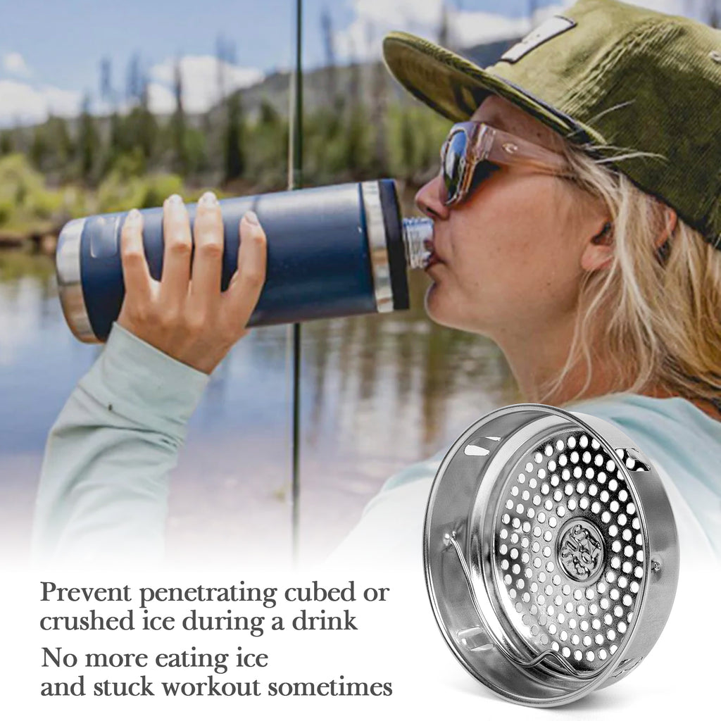 Linkidea 304 Stainless Steel Tea Strainer Compatible with YETI Rambler Bottle 18oz/26oz/36oz/46oz/64oz Chug and MagDock Caps, Ice Strainer Filter Blocker Fruit Stopper, 2 Pack