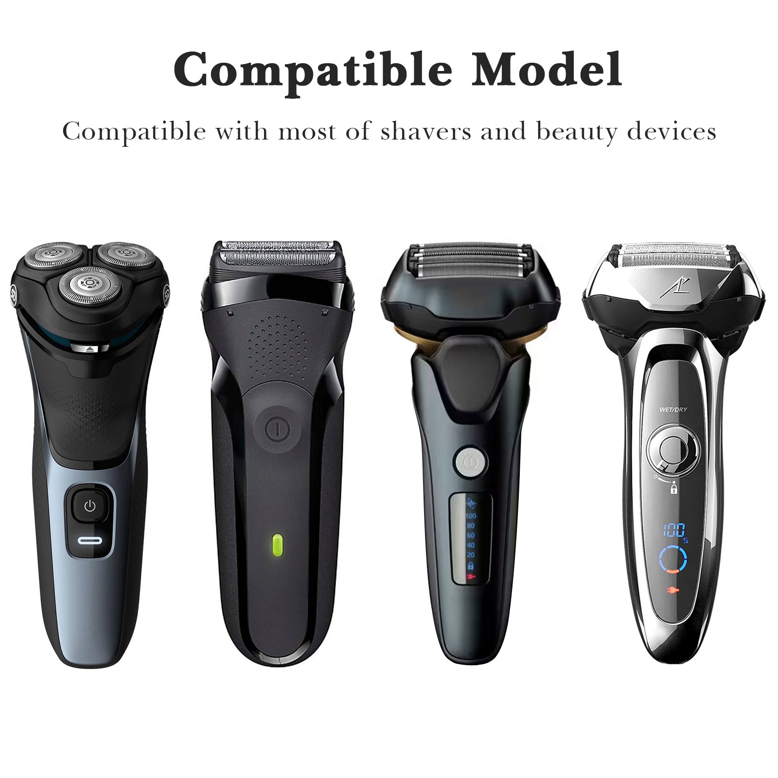 Linkidea 2 Pack Plastic Electric Razor Holder for Wall Mount, Self Adhesive Shaver Stand, Bathroom Storage Organizer, Compatible with Philips Norelco Shaver 2400 (Black)