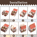 Linkidea 24 Pcs Christmas Gingerbread House Candy Case Set, Holiday Party Favors, Paper Treat Boxes for Family & Festive Gift Packaging