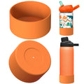 Linkidea 2 Pack Water Bottle Boot Compatible with CamelBak Eddy+20oz/25oz, Chute Mag 20oz/25oz, Carry Cap, Silicone Anti-Slip Bottle Bottom Bumper Protector (Orange)