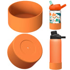 Linkidea 2 Pack Water Bottle Boot Compatible with CamelBak Eddy+20oz/25oz, Chute Mag 20oz/25oz, Carry Cap, Silicone Anti-Slip Bottle Bottom Bumper Protector (Orange)