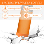 Linkidea 2 Pack Water Bottle Boot Compatible with Stanley Quick Flip GO 36oz, Silicone Waterbottle Bottom Bumper Protector (Orange)