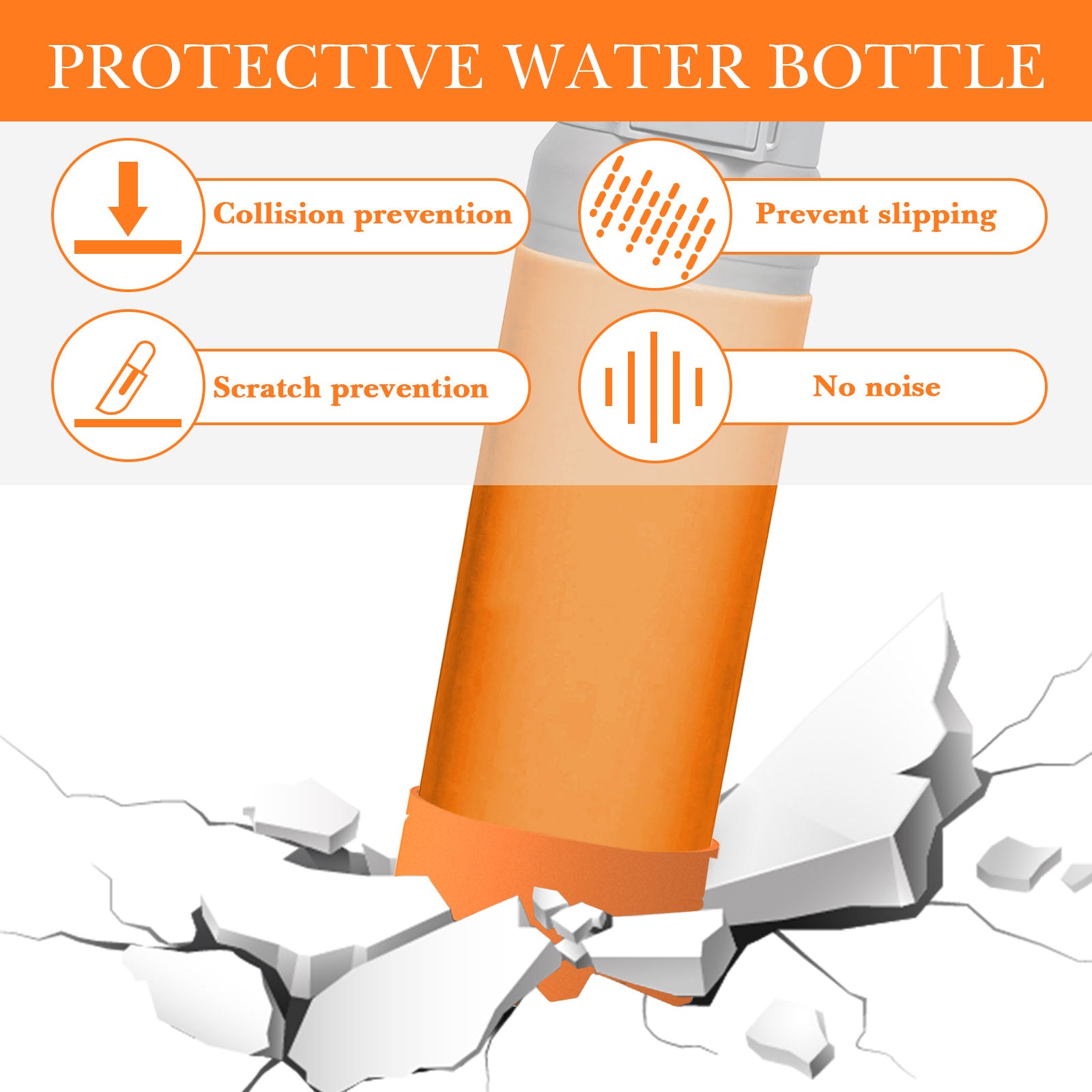 Linkidea 2 Pack Water Bottle Boot Compatible with Stanley Quick Flip GO 36oz, Silicone Waterbottle Bottom Bumper Protector (Orange)
