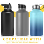 Linkidea Water Bottle Boot Compatible with IRON °FLASK Wide Mouth 64oz Waterbottles, Silicone Bottle Bottom Sleeve Cover Protector, Water Bottle Bumper (Yellow)