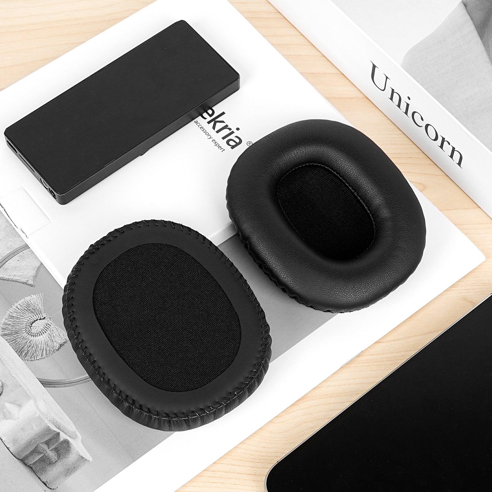 Linkidea Replacement Ear Pads for Marshall Monitor (First Gen) Headphones Ear Cushions, Headset Earpads (Protein Leather / Black)