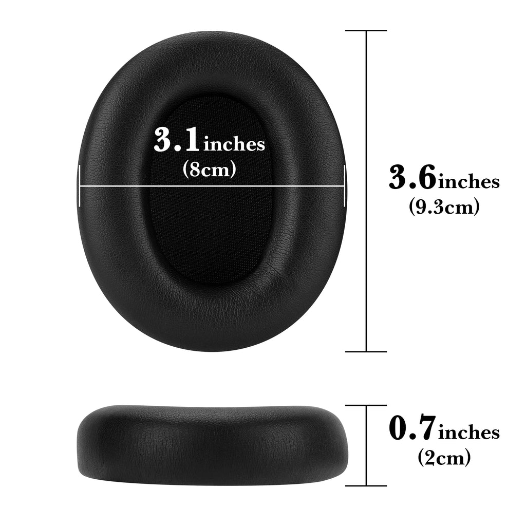Linkidea Replacement Ear Pads for Skullcandy Crusher ANC 2 Headphones, Cushions, Covers (Protein Leather / Black)