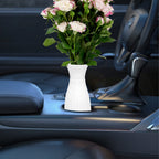 Unbreakable Car Vase for Cup Holder - Durable Plastic Design, Compatible with Most Vehicle Cup Holders, Ideal Decorative Accessory for Cars, Trucks, and SUVs (White)