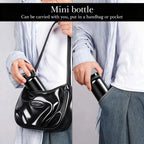 Linkidea 7oz (200ml) Mini Water Bottle, Vacuum Insulated Stainless Steel Bottle for Hot & Cold Drinks, Spill-Proof Small Bottle Fit Handbag, Purse and Pocket (Black)