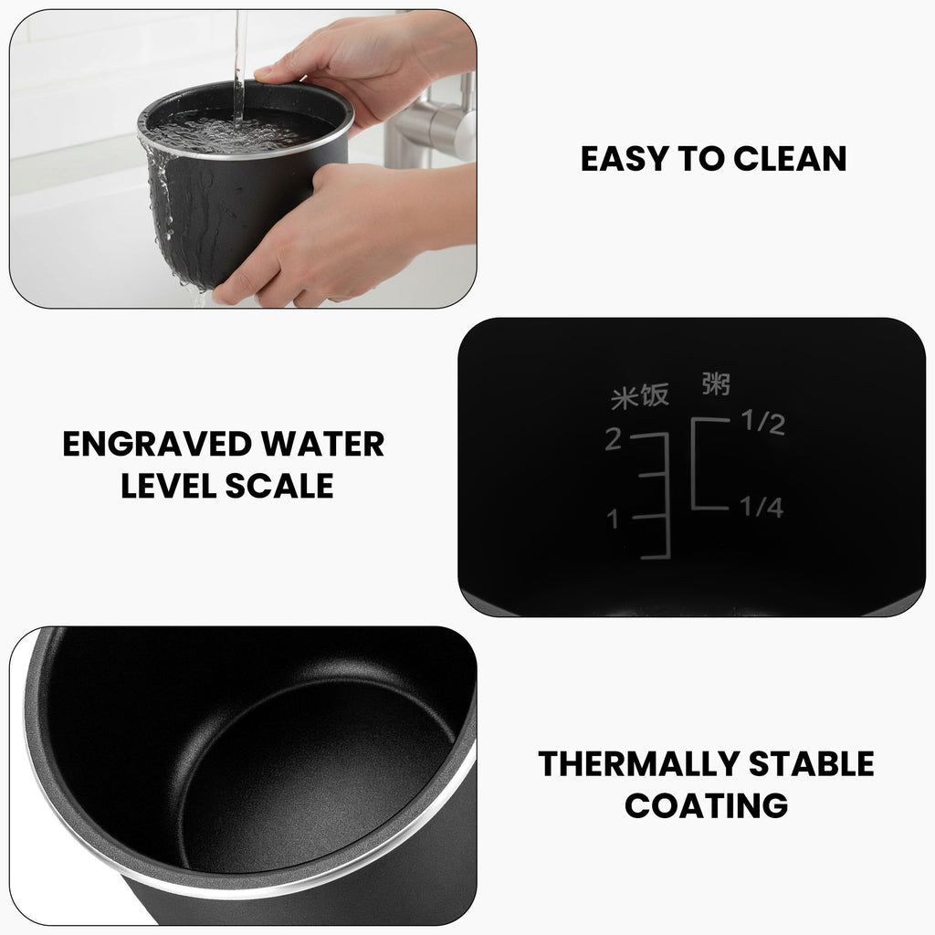 Linkidea Rice Cooker Aluminum Alloy Inner Pot Compatible with Bear DFB-B12W1, Nonstick Replacement Bowl