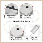 Linkidea 6 Pack Water Bottle Gasket Replacement Compatible with Simple Modern Trek 40oz Tumbler, Silicone O Ring Leak Proof Rubber Seal with Tweezer for Bottle Lid, Apricot
