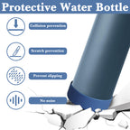 Linkidea 2 Pack Water Bottle Boot Compatible with YETI Rambler Bottle 26oz, Yonder 34oz, Silicone Anti-Slip Bottle Bottom Sleeve Bumper Protector (Nordic Blue)