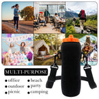 Linkidea Water Bottle Carrier with Strap Compatible with Gatorade Plastic Squeeze 32oz, Insulated Squeeze 30oz, Waterbottle Sling Bag Holder, Extra Long Shoulder Strap (59'') (Black)