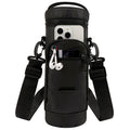 Linkidea Water Bottle Carrier with Strap Compatible with Nalgene Sustain Tritan 48oz, CamelBak, Thick Sports Waterbottle Sling Bag Holder, Shoulder Strap with Phone Pocket, Black