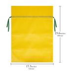Linkidea 4 Pack Yellow Reusable Drawstring Gift Bags, Fabric Party Favor Bags for Birthday, Christmas, Holiday, Toy Storage Pouch for Building Blocks, Bricks, Goodie & Treat Bags (Yellow)