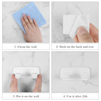 Linkidea 2 Pack Razor Holder with Self-Adhesive, Shower Hook for Razor, Bathroom Organizer for Shaver, Robe, Towel, Loofah, Compatible with Gillette Fusion 5 Power, Sensor 3(White)