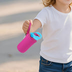Linkidea Water Bottle Sleeve Compatible with Contigo Aubrey Tritan 14oz, Steel 13oz Kids Bottle, Waterbottle Holder Bag with Name Tag, Rose Red