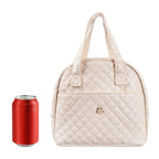 Linkidea Lunch Bag for Women, Fashion Lunch Tote Bag with Zipper, Insulated Lunch Bag Fits Work or Travel, Compatible with Bentgo Classic, Amathley, LOVINA Lunch Boxes (White)