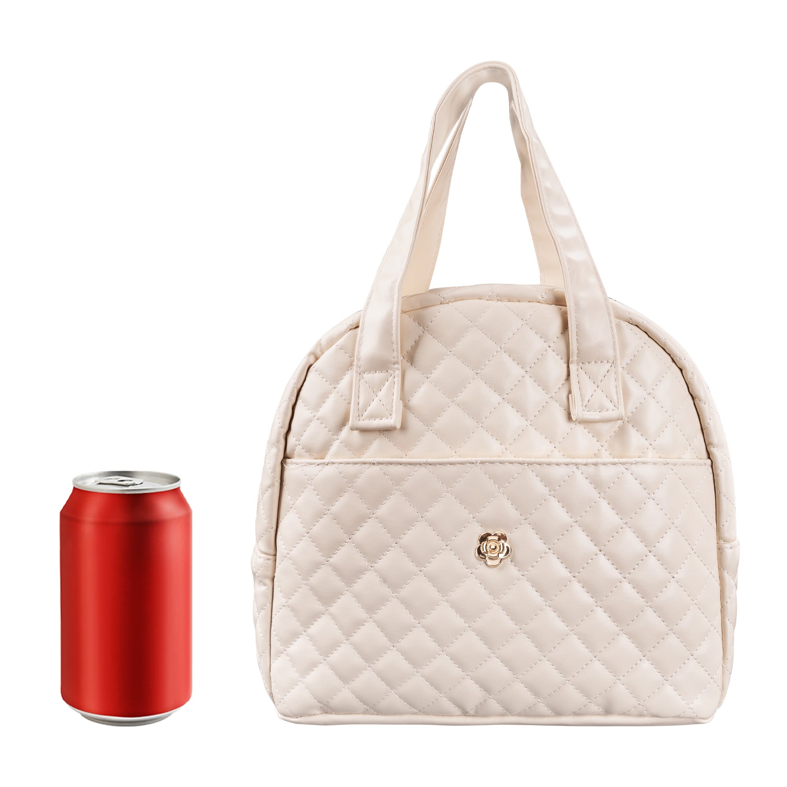 Linkidea Lunch Bag for Women, Fashion Lunch Tote Bag with Zipper, Insulated Lunch Bag Fits Work or Travel, Compatible with Bentgo Classic, Amathley, LOVINA Lunch Boxes (White)