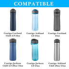 Linkidea 2 Pack Water Bottle Boot Compatible with Contigo Jackson Chill 2.0 20oz/24oz, Ashland Chill 20oz/24oz, Silicone Anti-Slip Bottle Bottom Bumper Protector (Blue)