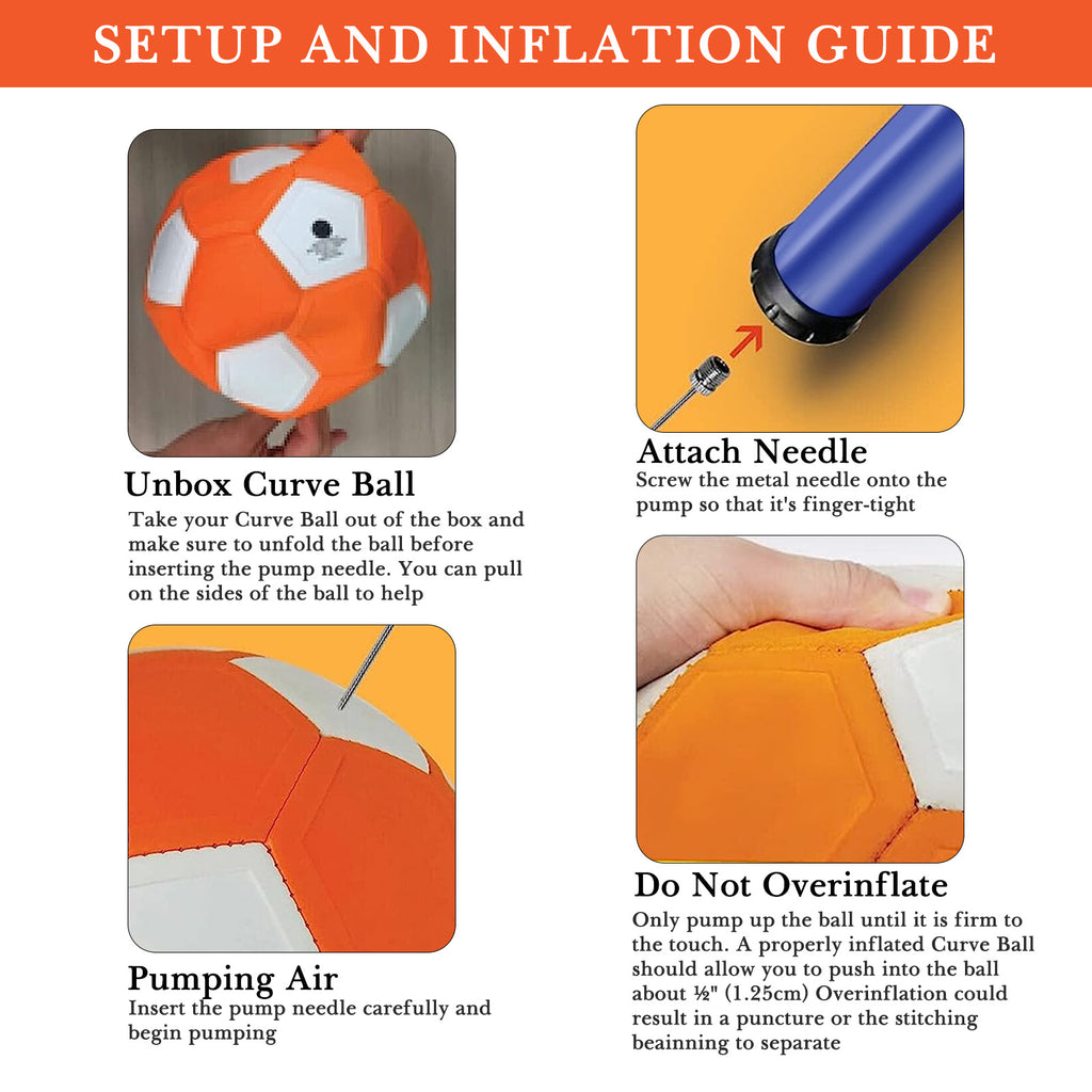 Linkidea Curve Soccer Ball, Size 4 Swerve Soccer Ball for Kids, Youth Football, Kick Curving Like The Pros, Backyard Game Gift for Boys and Girls (Orange)