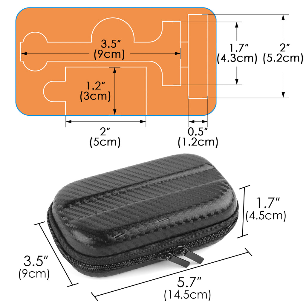 Linkidea Durable Hard Shell Shaving Travel Case, Storage Box for Short/Long Handled Razor Blades & Accessories, Compatible with Merkur, Vikings, WEISHI Double Edge Safety Razors (Black)