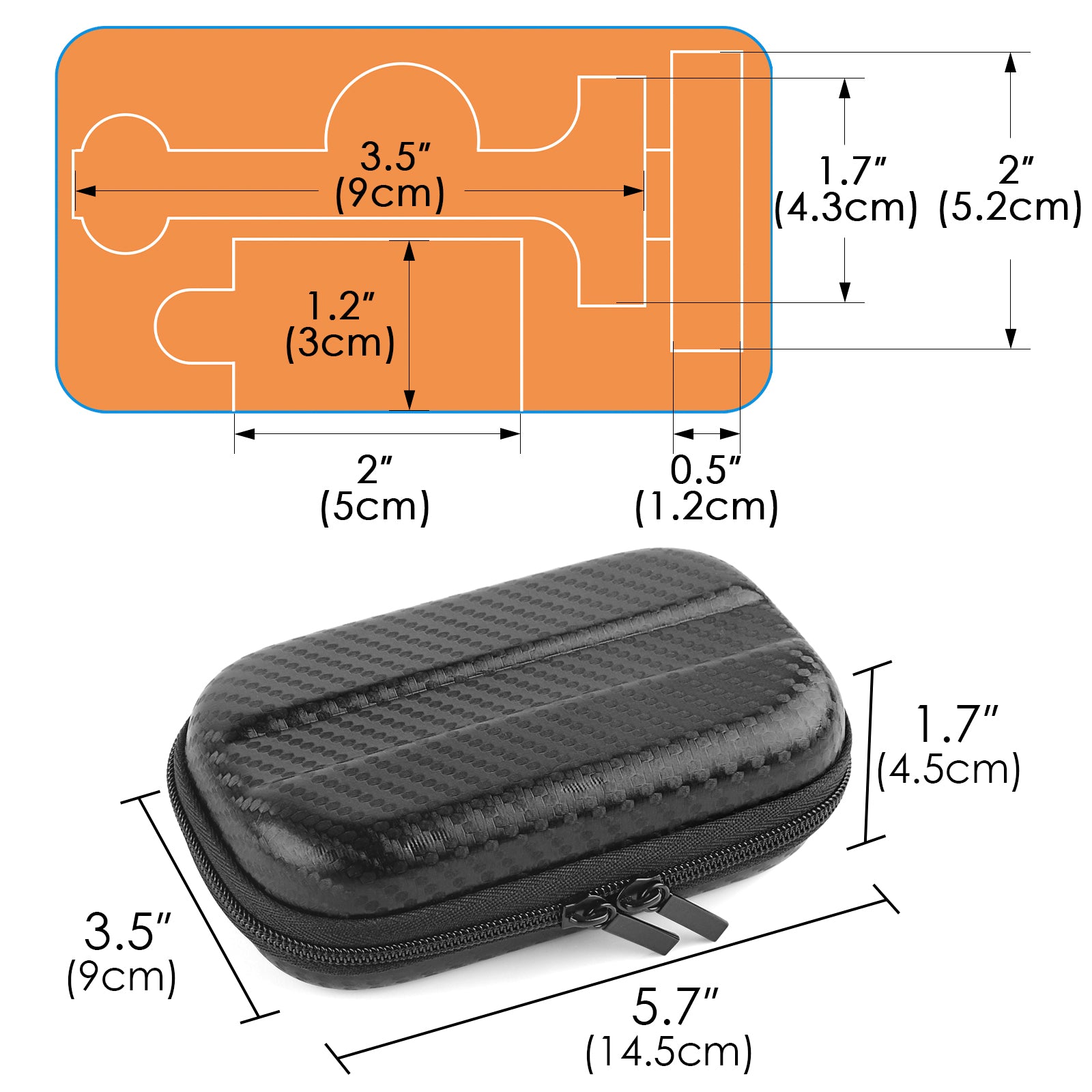 Linkidea Durable Hard Shell Shaving Travel Case, Storage Box for Short/Long Handled Razor Blades & Accessories, Compatible with Merkur, Vikings, WEISHI Double Edge Safety Razors (Black)