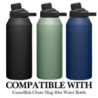 Linkidea 2 Pack Water Bottle Boot Compatible with CamelBak Chute Mag 40oz, Silicone Anti-Slip Waterbottle Bottom Sleeve Bumper Protector (Nordic Blue)