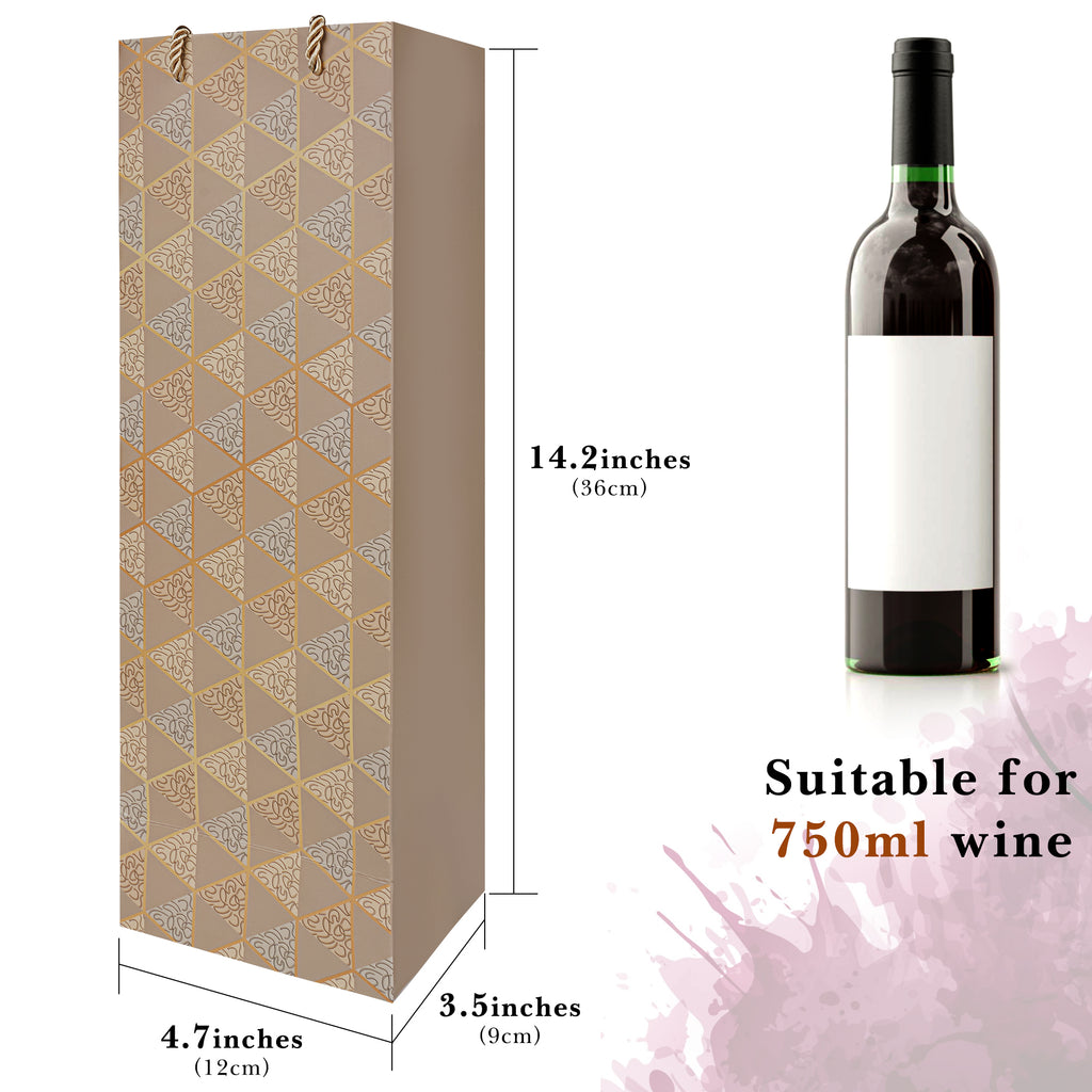 Linkidea 12 Pcs Luxury Wine Gift Bag, Paper Wine Tote with Handle for Gifting, Business, Festive Occasions (Multi-Color)