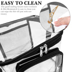 Linkidea Lunch Box for Adult, Transparent Lunch Bag with Shoulder Strap, Large Capacity Lunch Bag for Everyday Outings, Fits to Picnic and Daily Use (Black)