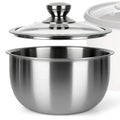 Linkidea 316 Stainless Steel Inner Pot Replacement Compatible with Zojirushi NHS-10 Rice Cooker, 6-Cup Cooking Bowl with Glass Lid, No Coating, Dishwasher Safe