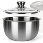 Linkidea 316 Stainless Steel Inner Pot Replacement Compatible with Zojirushi NHS-10 Rice Cooker, 6-Cup Cooking Bowl with Glass Lid, No Coating, Dishwasher Safe