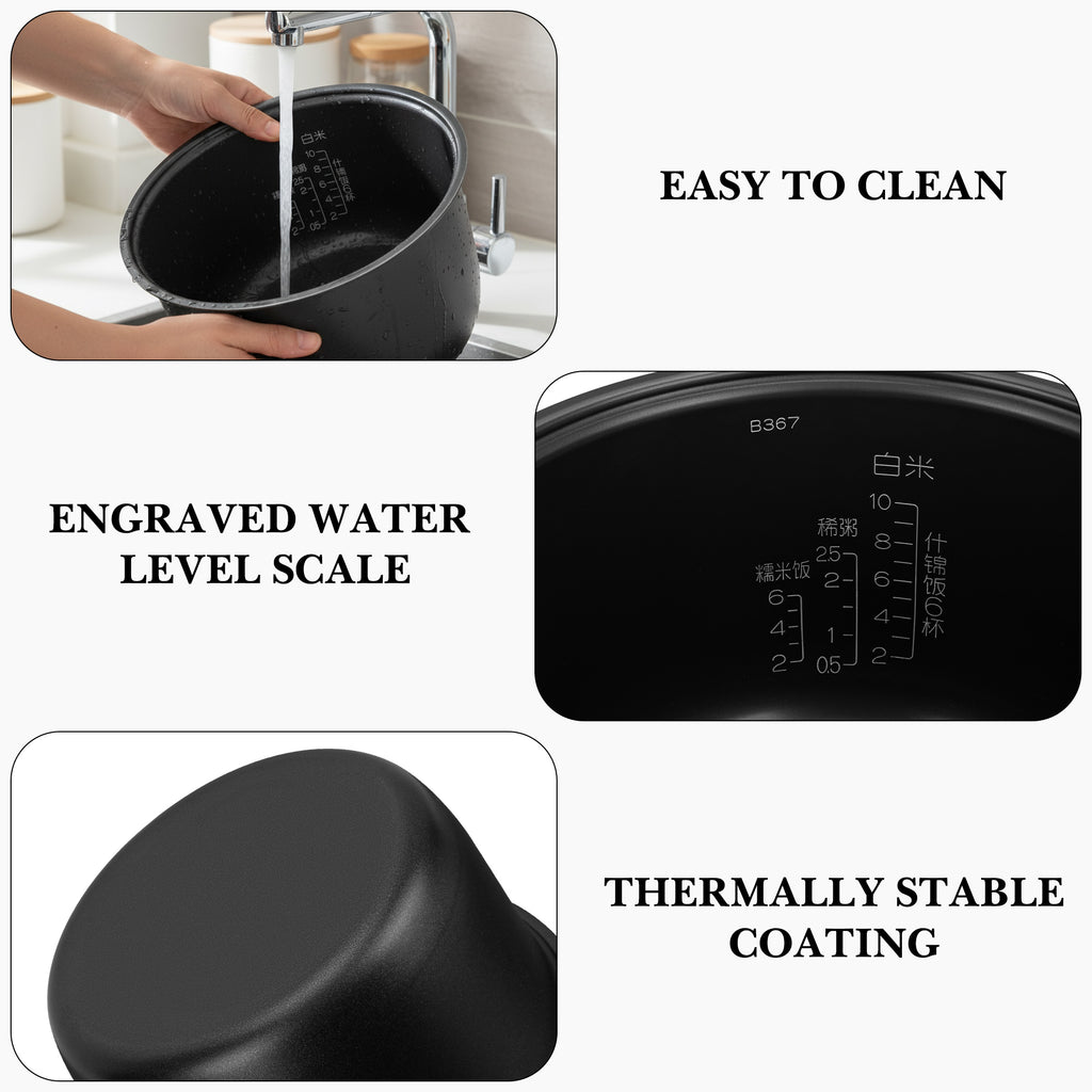 Linkidea Rice Cooker Aluminum Alloy Inner Pot Compatible with Zojirushi NS-TSC18, NL-AAC18, Dishwasher Safe, Replacement Bowl