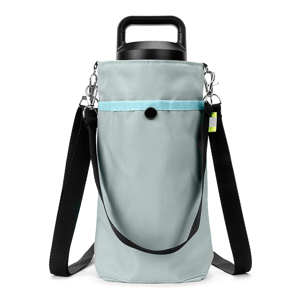 Linkidea Water Bottle Carrier Compatible with YETI Rambler Bottle 18oz/26oz, Owala FreeSip 24oz, Waterbottle Sling Bag Holder with Shoulder Strap, Grey