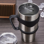 Linkidea Tumbler Handle Compatible with 30oz YETI Rambler, OZARK TRAIL Tumbler, Portable Anti Slip Travel Mug Grip, Black