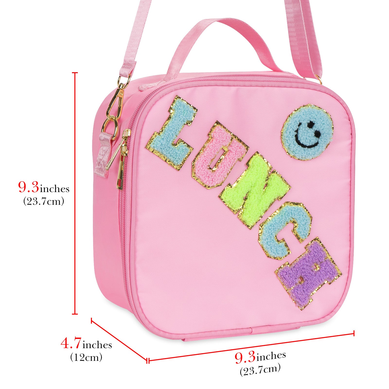 Linkidea Pink Cartoon Pattern Lunch Tote Bag for Kids, Portable Reusable Lunch Box Container Fits School, Picnic Use, Compatible with B.Box, Sunhanny, Pedeco, QQKO, Xgxn Lunch Box