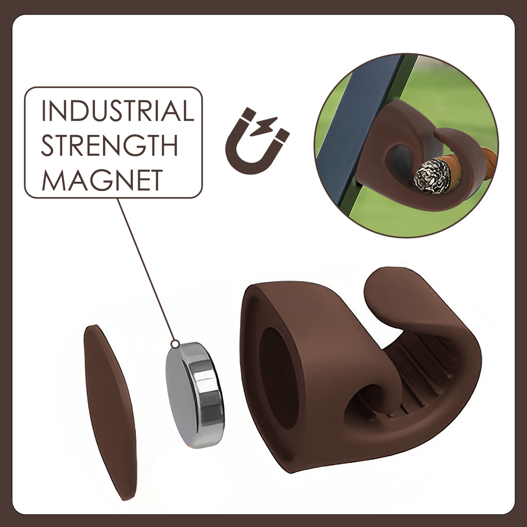 Linkidea Magnetic Cigar Holder Golf Cart Accessories, Cigar Gifts for Men, Cigar Holder Fits Golf Carts, Beach Chairs, Fishing Rods (Brown)
