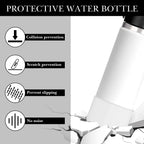 Linkidea 2 Pack Water Bottle Boot Compatible with Hydro Flask Wide Mouth 12oz/14oz/16oz/18oz/20oz, Silicone Bottle Bottom Sleeve Bumper Protector (White)