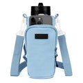 Linkidea Water Bottle Carrier with Strap Compatible with YETI Rambler Bottle 18oz/26oz, Owala FreeSip 24oz/32oz, Waterbottle Sling Bag Holder, Shoulder Strap with Phone Pocket (Blue)